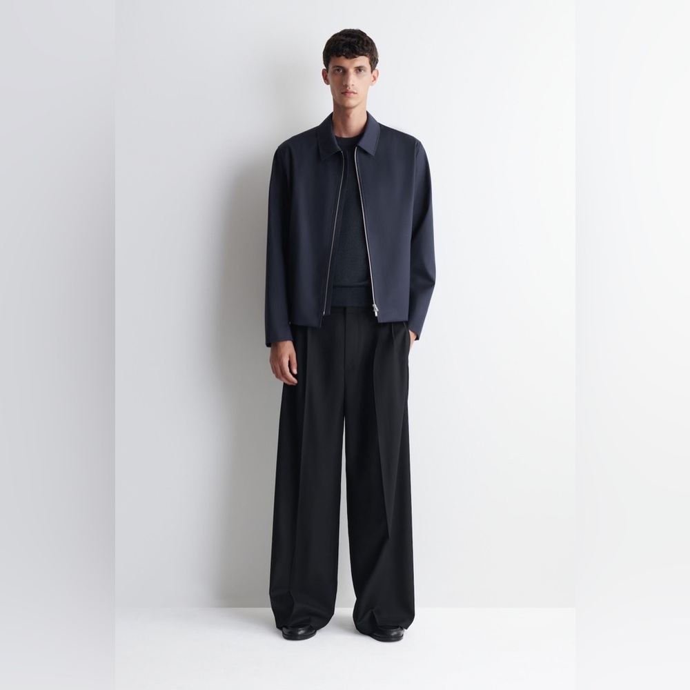 NWT COS Tailored Wool Zip-Up Jacket in Blue